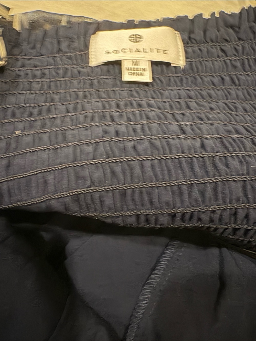 Socialite Navy and White Tiered Maxi Dress with Square Neck - Picture 5 of 5